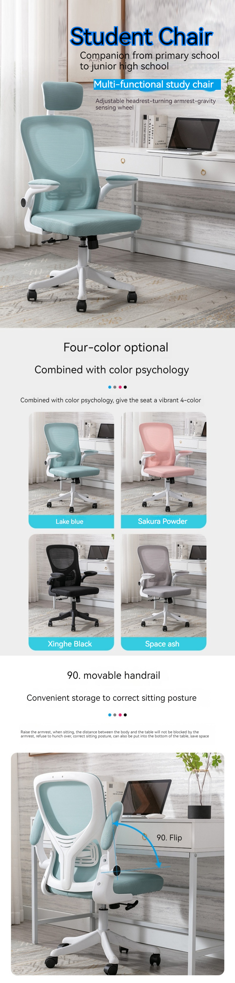 Breathable Mesh and Lift Functionality High Back Pink Black PC Chair for Modern Office