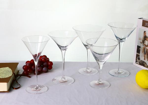 300ml Transparent 19cm Hand Blown Martini Glasses For Home Decor