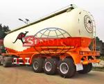 40m3 Powder Cement Tanker Trailer , 6 / 12 Tyre Heavy Duty Cement Bulker Trailer