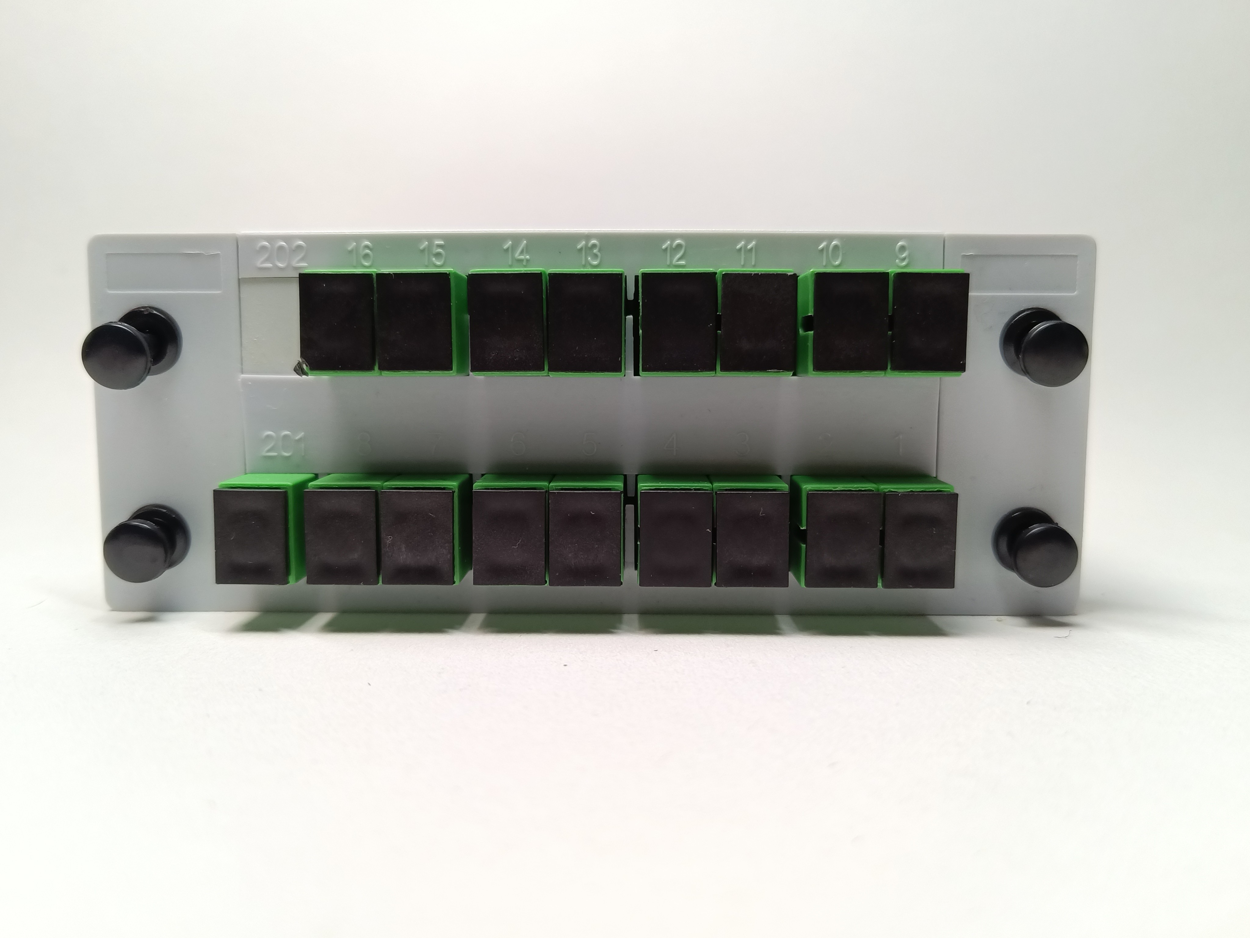 DIN Type 1X16 Insertion Fiber Optic Splitter With SC / APC Connectors LGX PLC 16 Ways