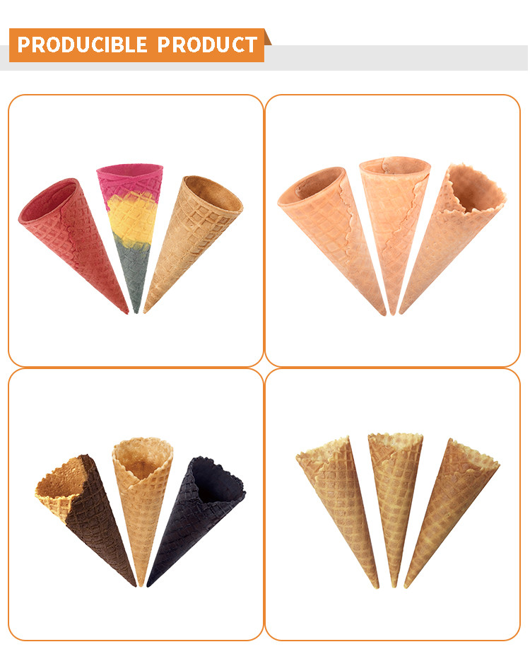1.5hp Ice Cream Cone Production Line Stainless Steel 55 Baking Plates