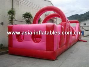 Quality Backyard Inflatable Pink Obstacle Challenges Course For Children Amusement wholesale