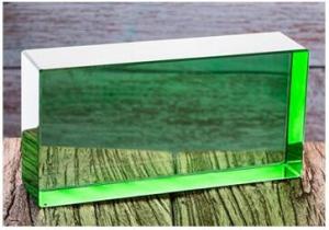 Quality 4 Inch 5 Inch Crystal Glass Block Decor Green Transparent Hot Fused Glass Tiles wholesale