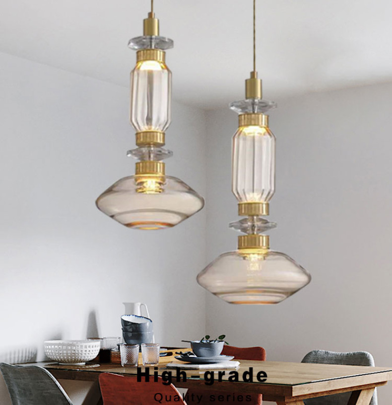 LED Glass long pendant lights Hall Parlor Restaurant Bedside EBB & FLOW Futura Pendant Lamp(WH-GP-124)