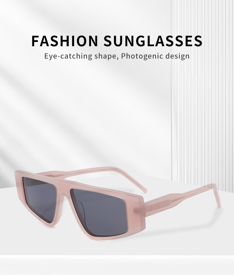 Flat Top Acetate Frame Sunglasses Custom Irregular Metal Frame Sunglasses Womens