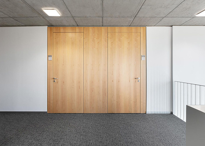 Solid Partition Wall Board With Melamine Door Steel Door Glass Wall Partition For Office Area