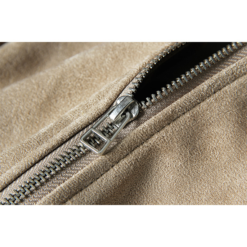 Oem Factory Manufacturer Custom Logo Causal Slim Fit Cotton Suede Leather Zip Up Bomber Jackets