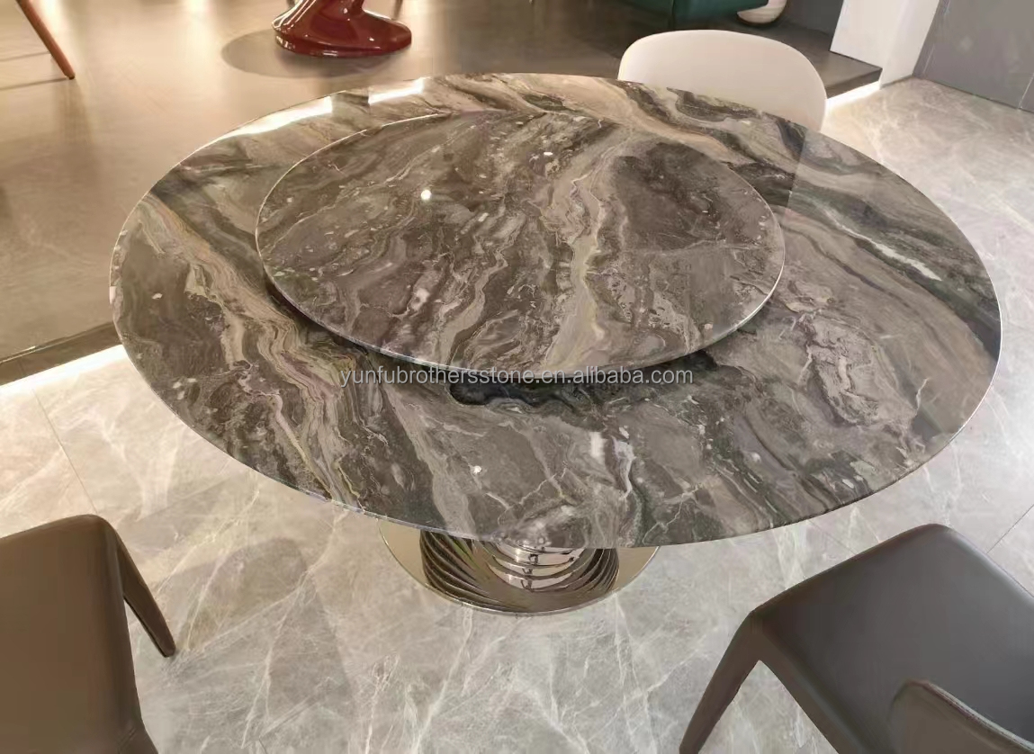 Venice Brown Calcite Stone Ideal for Round Dining Table Set and Home Furniture