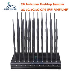 Quality VHF UHF ISO9001 Mobile Phone Signal Jammer 3.5Ghz 3.7Ghz 5.2Ghz 20 Channels wholesale