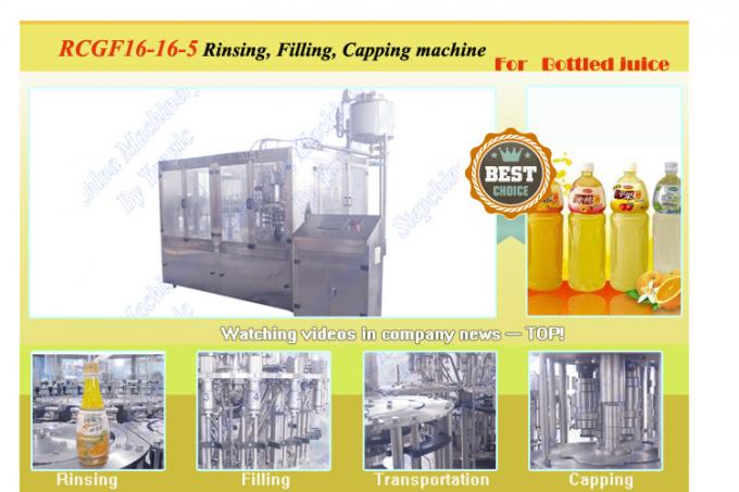 Bottled Orange Juice Filling Machine With 16 Filling / Rinsing Heads 5500 B/H