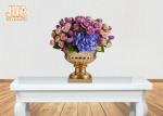 3 Sizes Classic Fiberglass Flower Pots Gold Leafed Finish Poly Resin Planters
