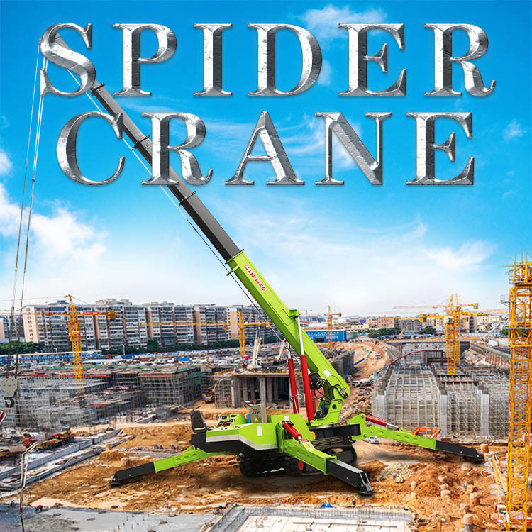 Hydraulic Telescopic Boom Diesel Engine Drive Rubber Crawler Spider Crane With CE Certificate