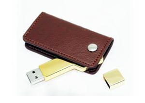 Quality Brown Leather Material Usb Stick Drive With High Speed Storage Function wholesale