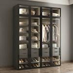 Glass Door Wardrobe for YALIG Simple Style Bedroom Furniture Professional