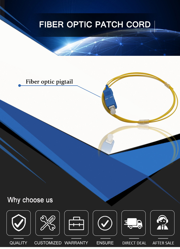 SC UPC Fiber Optic Pigtail Single Mode Low Insertion Loss For CATV Systems