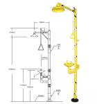 AISI 304 Emergency Shower And Eye Wash Stainless Steel Safety Shower And Eyewash