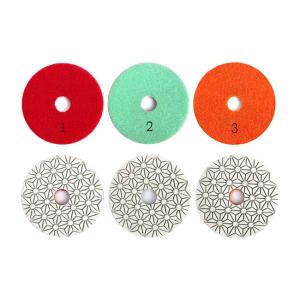 Quality Thickness 3mm Dry 3 Step Vitrified Diamond Polishing Pads 100mm wholesale