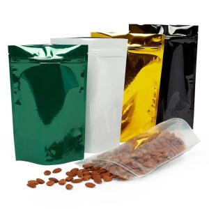 Quality Plastic Reusable Food Bags , Glossy Stand Up Pouches Various Color Available wholesale