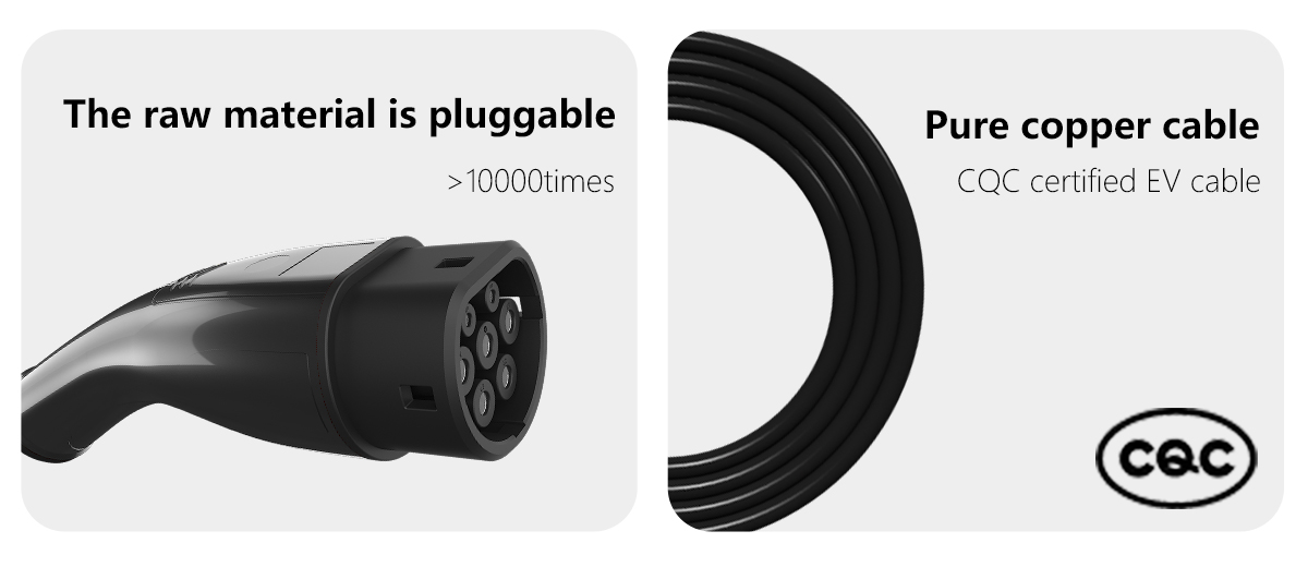 Type2 Portable Charger 22kw 3phase Wallbox 32A AC Home Compatible Single Phase for Electric Vehicle Charging Equipment