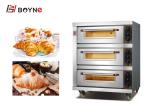 Three Deck Three Trays 12kw Industrial Baking Oven for bakery shop or kitchen
