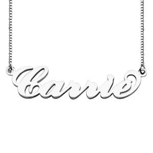 Quality 55cm chain 0.07oz Custom Silver Necklaces 18K gold Carrie Style Name Necklace wholesale
