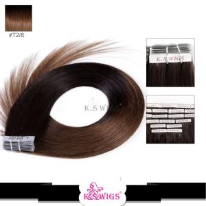 Quality Wholesale Perfect Quality 100% 2Tones remy Ombre color Indian thick Tape on Human hair extensions wholesale