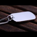 Sterling Silver Dog Tag Necklace Wheat Chain for Women and Men (N052777)