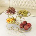 Household Wear Resistant Three Tier Steel Fruit Basket Chrome Plating