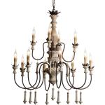 Vintage Foyer chandeliers large wooden lustre rustic lighting suspension retro