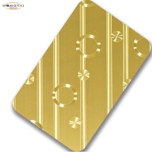 Quality HL 2D 1D Golden Mirror Stainless Steel Sheet 304 1219mm*2438mm wholesale