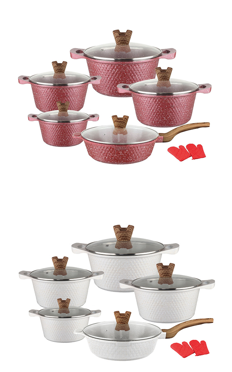 Customized Logo Aluminum Non Stick Fry Pan Cookware Sets