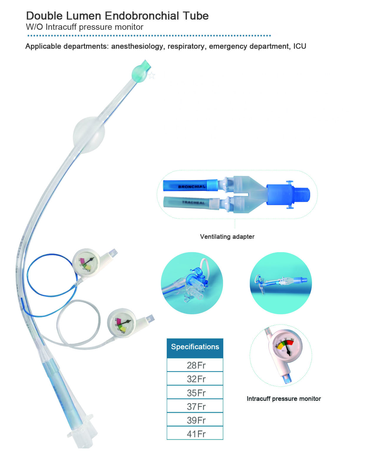 Tracheal Double Lumen Bronchial Tube Endotracheal Cannula For Hospital