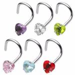 Prong Set Zircon Nose Screw Rings Piercing Nose Studs Body Jewelry 20g Star