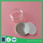 transparent 50 ml plastic jar with screw on lid with aluminum lid