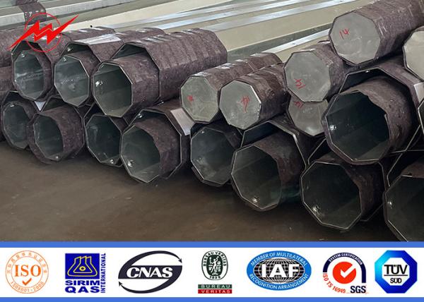 Hot Dip Galvanized Electrical Transmission Pole For Strong Wind Resistance And