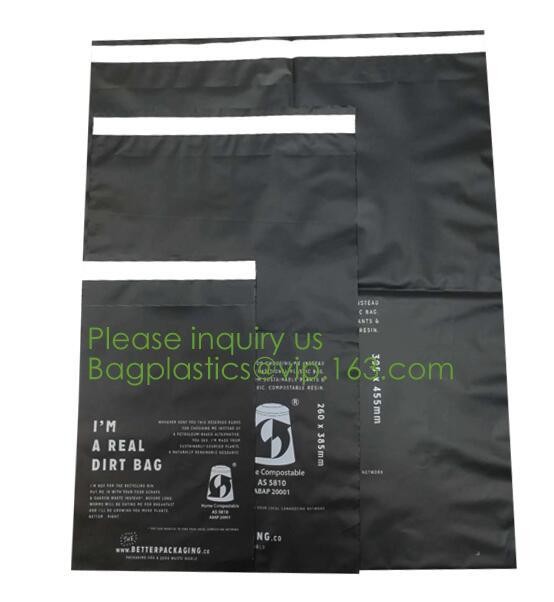 Biodegradable compostable plastic courier shipping envelope custom 10x13 matte black poly mailers bag bagplastics bageas