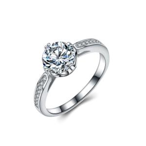 Quality Sterling Silver Brilliant Cubic Zircon Wedding Engagement Ring (RE585) wholesale