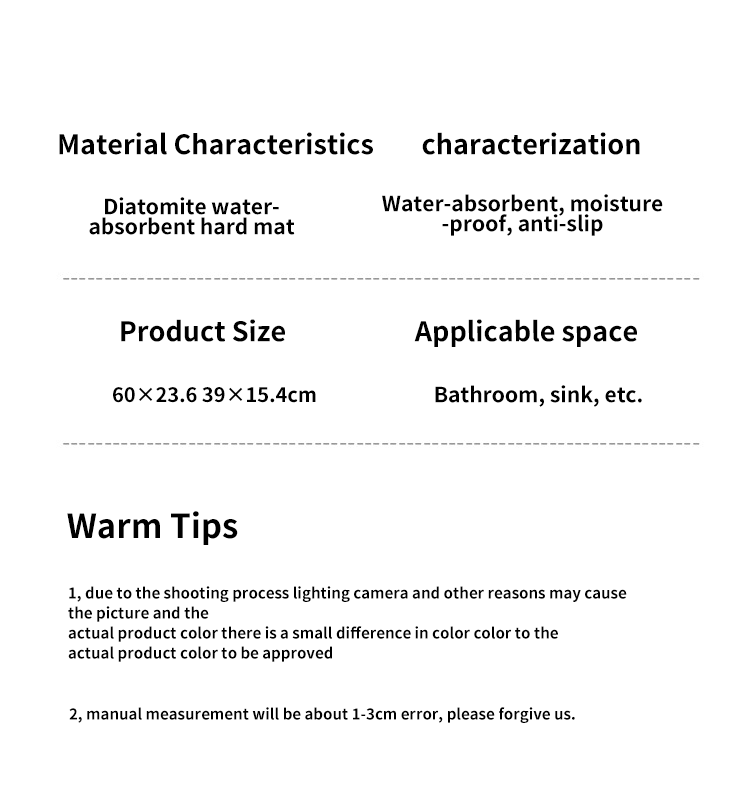Quick Drying Diatomaceous Earth Shower Mat Modern Design for Super Absorbent Bathroom