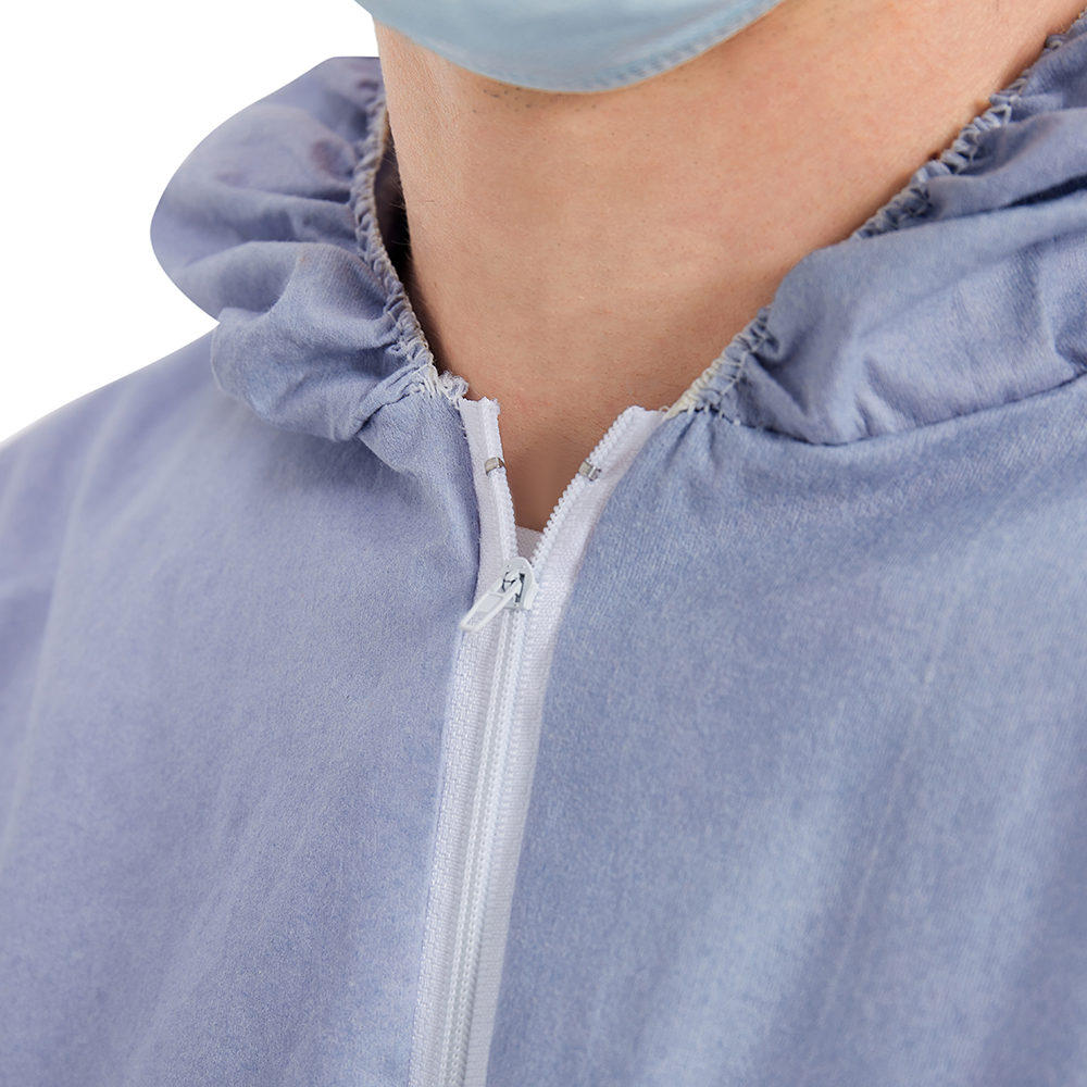 non woven Disposable Work Coveralls Nylon zipper EN 1073 2