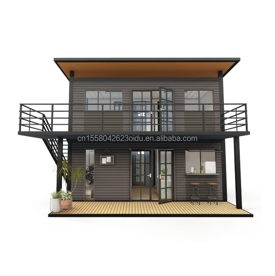 Galvanized Steel Bending 180g Modern Wooden Houses 4 Bedroom Bilayer Prefab Steel Expandable Container House Design for Mall