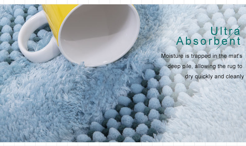 OEKO-TEX Non Shedding Shaggy Microfiber Chenille Tafts Bath Mat