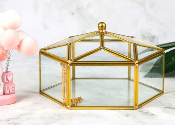 Glass lipstick Cosmetic storage box Clear glass jewelry storage box window