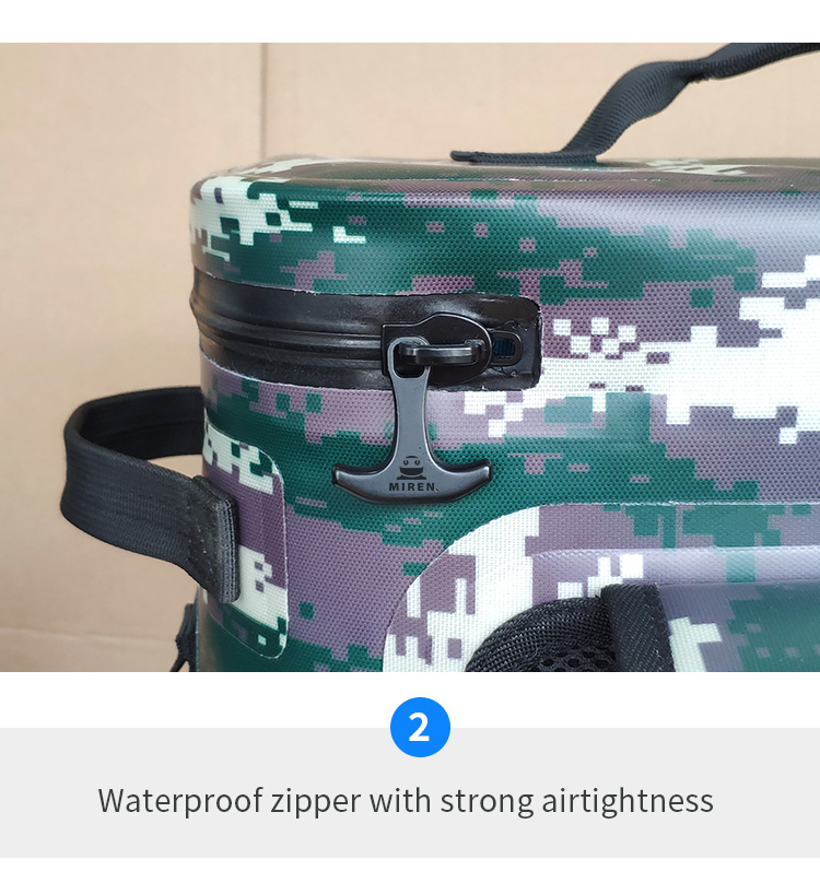 Multifunctional Soft Picnic Cooler Bag , Camo Insulated Backpack Cooler For Fishing