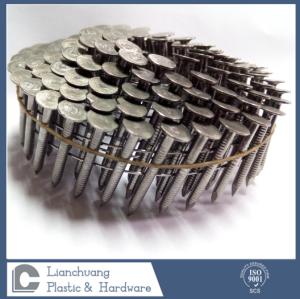 Quality 25MM Collated Coil Roofing Nails 0.120 &quot; Stainless SUS304 15 Degree Wire wholesale