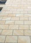 Wooden vein Sandstone natural sawn cut bushhammered honed tile slabs