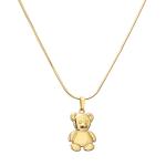 Bear S925 Sterling Silver Jewelry Gold Plated Glossy Dangle Earrings And
