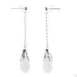 Women Retro 925 Sterling Silver Natural Jade Drop Earrings(TRS30811)
