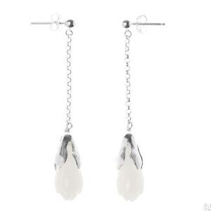 Quality Women Retro 925 Sterling Silver Natural Jade Drop Earrings(TRS30811) wholesale