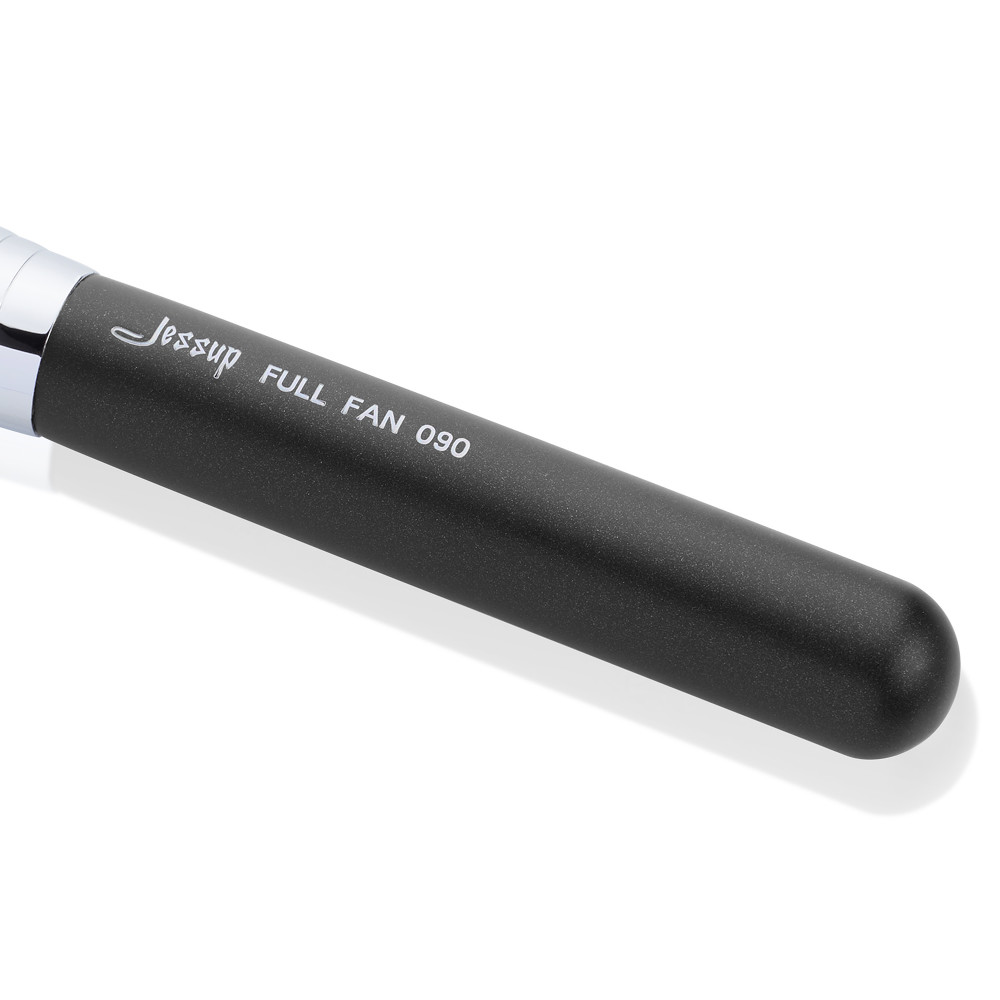 Large Brass Ferrule Full Fan Brush Black And Silver Color