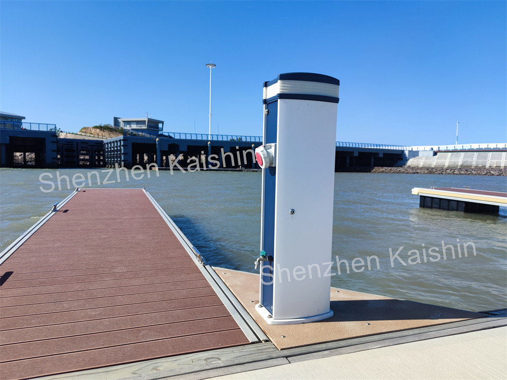 Kaishin Marina Plastic Dock Water Power Pedestal With Pontoon Decking Power and Water Pedestal Marine Service Bollard